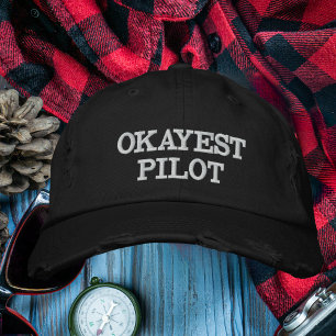 Gorra Bordada "OKAYEST Pilot", divertida, Chiste de aviación, pe