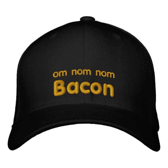 Gorra Bordada OM NOM NOM BACON Love (Anverso)