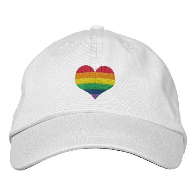 Gorra Bordada Orgullo Gay Corazón Arcoiris (Anverso)