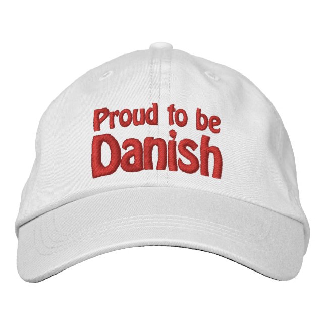 Gorra Bordada Orgulloso de ser danés (Anverso)