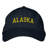 Oro amarillo ALASKA sobre azul marino