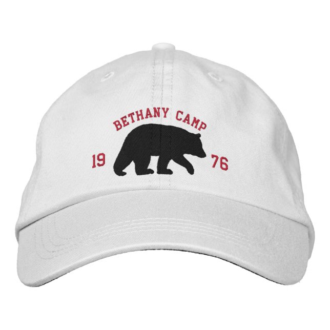 Gorra Bordada Oso Negro con Texto Personalizable (Anverso)