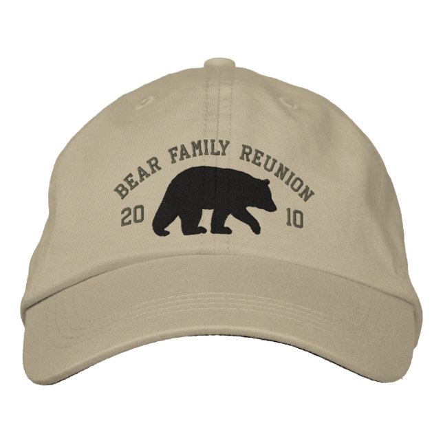 Gorra Bordada Oso Negro con Texto Personalizable (Anverso)