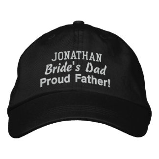 Gorra Bordada Padre de la novia Nombre personalizado NEGRO