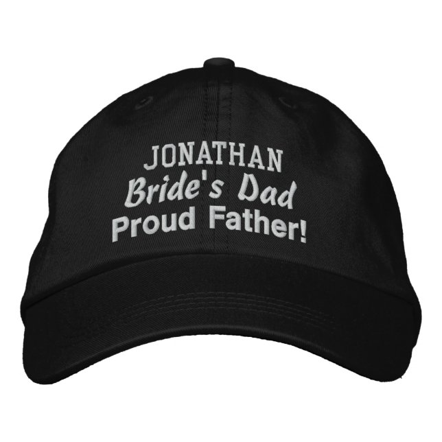 Gorra Bordada Padre de la novia Nombre personalizado NEGRO (Anverso)
