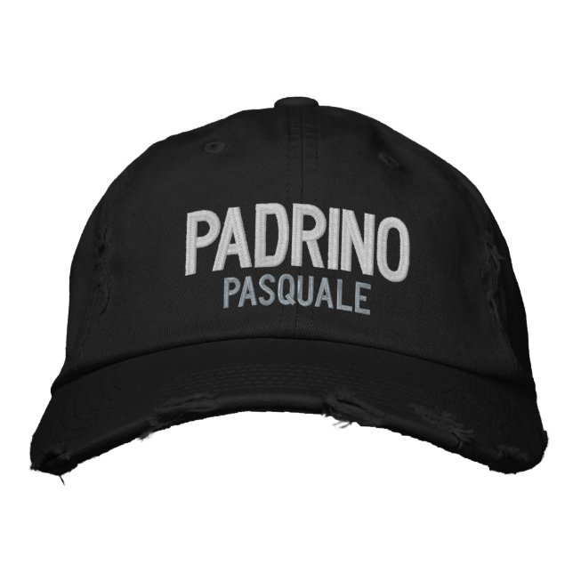 Gorra Bordada Padrino (padrino) bordado personalizado  (Anverso)