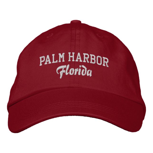 Gorra Bordada Palm Harbor Florida Bocroma De Béisbol (Anverso)