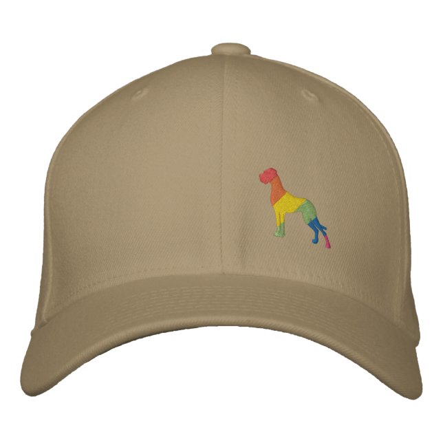 Gorra Bordada Palo de perro de arcoíris (Anverso)