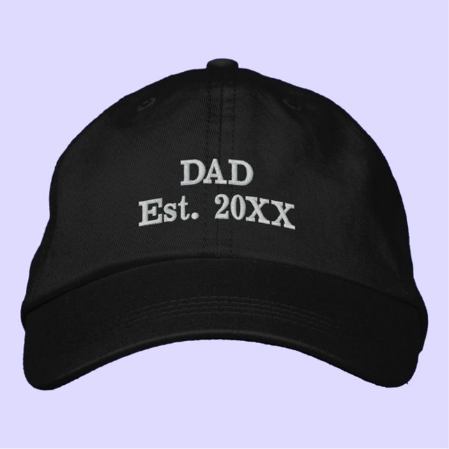 Gorra Bordada "Papá Est. AÑO" Guay Minimalista moderno simple (A fun, custom hat for Dad!)