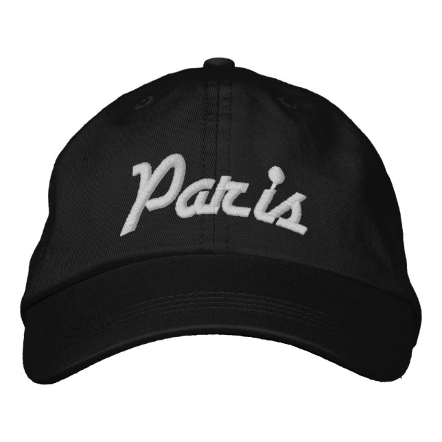 Gorra Bordada París Blanco y negro (Anverso)