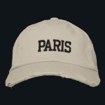 Gorra Bordada PARIS Estilo Vintage del bordado negro<br><div class="desc">PARIS gorra de algodón beige afligido de estilo vintage con bordado negro. Hace un regalo maravilloso para cualquiera que ame París Francia! Si prefiere tener su texto personal, simplemente seleccione el botón "Personalizar esta plantilla" para introducir su elección de texto personalizado. El bordado también es personalizable a otras opciones de...</div>