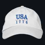 Gorra Bordada Patriótico de USA 1776<br><div class="desc">EE.UU. y 1776 están bordados en azul en esta gorra de béisbol unisex. Una forma perfecta de mostrar tu patriotismo el 4 de julio,  Día de la Conmemoración o cualquier ocasión.</div>