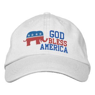 Gorra Bordada Patriótico Republicano / Dios bendiga a Estados Un