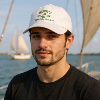 Gorra Bordada Patrón con ancla personalizado