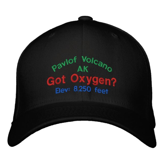 Gorra Bordada Pavlof Volcano Alaska Elevación Cap (Anverso)