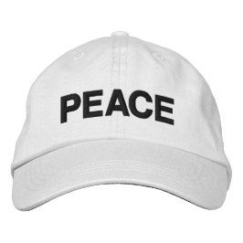 Gorra Bordada Paz blanco negro minimalista texto moderno persona