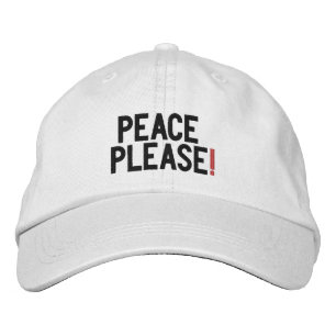 Gorra Bordada Paz por favor exclamación punto blanco negro