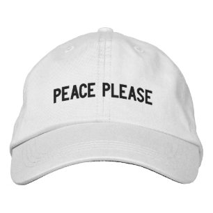 Gorra Bordada Paz por favor negro minimalista texto moderno pers