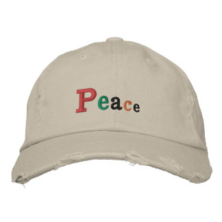 Gorra Bordada "Peace" Adjustable Cap Embroidered Hat
