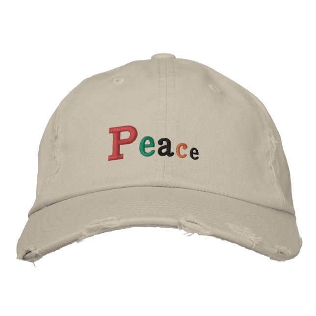 Gorra Bordada "Peace" Adjustable Cap Embroidered Hat (Anverso)