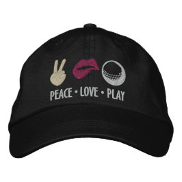 Gorra Bordada Peace Love Play Golf