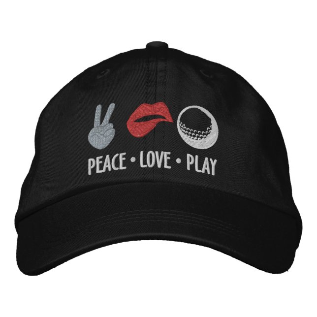 Gorra Bordada Peace Love Play Golf (Anverso)