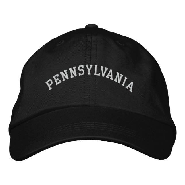 Gorra Bordada Pennsylvania Embroidered Ajustable Cap Black (Anverso)