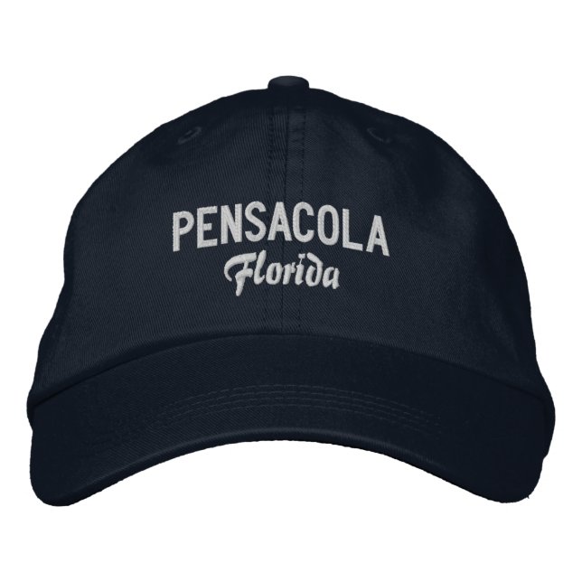 Gorra Bordada Pensacola Florida: Sombrero de Béisbol bordado (Anverso)