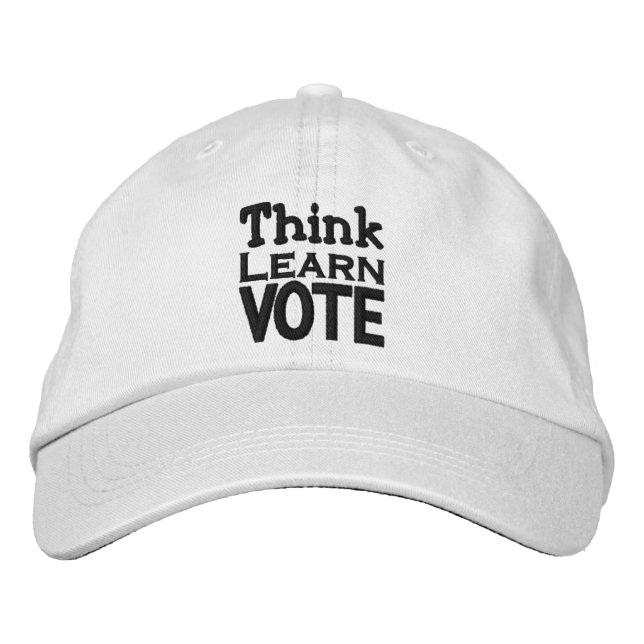 Gorra Bordada Pensar, aprender, votar (Anverso)