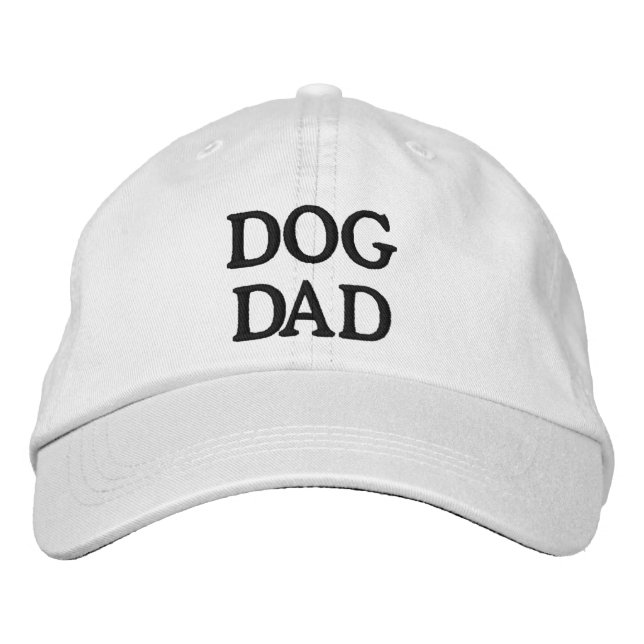 Gorra Bordada Perro Papá personalizado blanco azul marino texto  (Anverso)