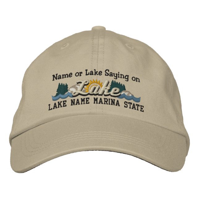 Gorra Bordada Personalice su nombre de bordado LAKE o LAKE (Anverso)