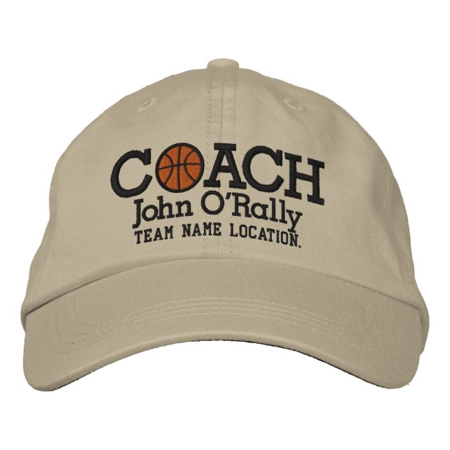 Gorra Bordada Personaliza al entrenador de baloncesto ¡Cállate t (Anverso)