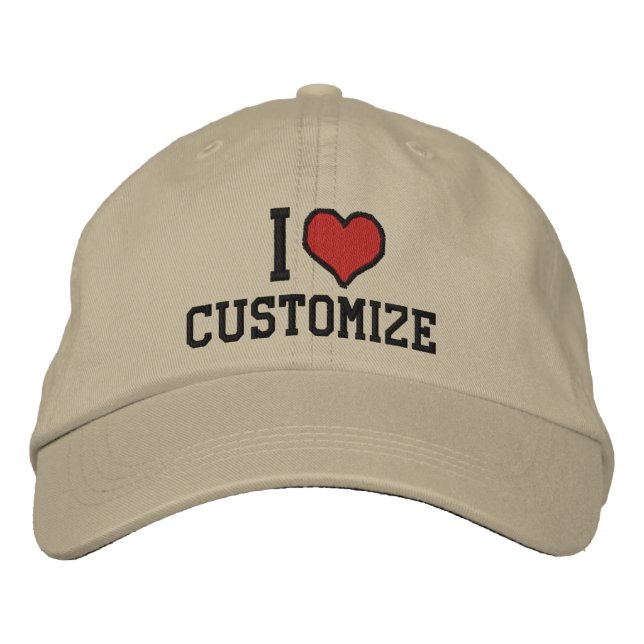 Gorra Bordada Personalizable I Corazón (Anverso)