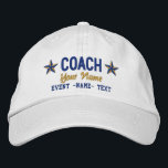 Gorra Bordada Personalizable Su Nombre COACH Estrellas Bordado<br><div class="desc">Aquí hay una selección de diseños de entrenadores personalizados disponibles en finos gorros de béisbol casuales bordados para todos. Utilice el vínculo "Preguntar a este diseñador" para contactarnos con sus solicitudes de diseño especiales o para obtener ayuda con alguna de sus necesidades de personalización.</div>