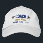 Gorra Bordada Personalizable Su Nombre COACH Estrellas Bordado<br><div class="desc">Aquí hay una selección de diseños de entrenadores personalizados disponibles en finos gorros de béisbol casuales bordados para todos. Utilice el vínculo "Preguntar a este diseñador" para contactarnos con sus solicitudes de diseño especiales o para obtener ayuda con alguna de sus necesidades de personalización.</div>