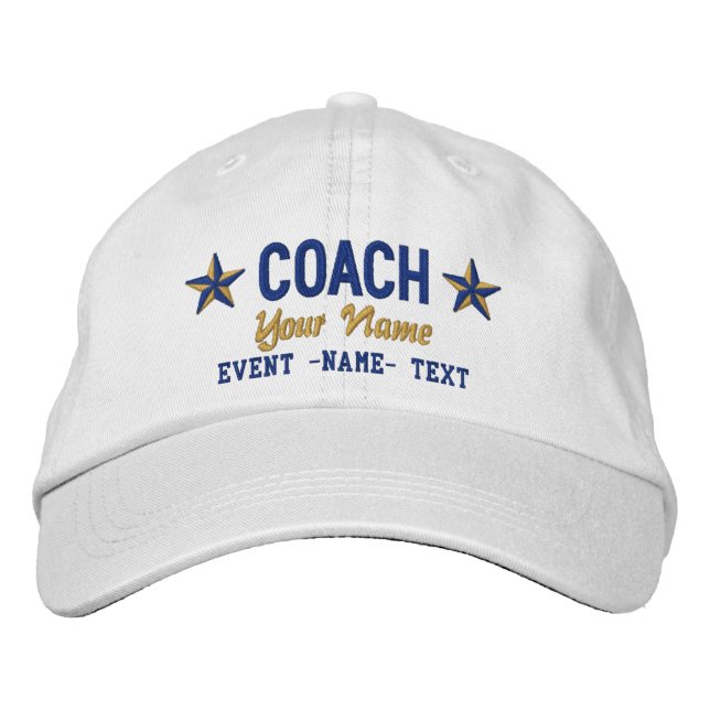Gorra Bordada Personalizable Su Nombre COACH Estrellas Bordado (Anverso)