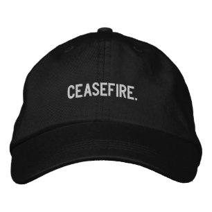 Gorra Bordada Personalizado blanco de cese al fuego texto contra