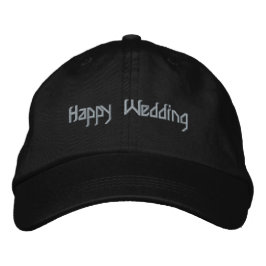 Gorra Bordada Personalizado Feliz matrimonio Boda Colores negros