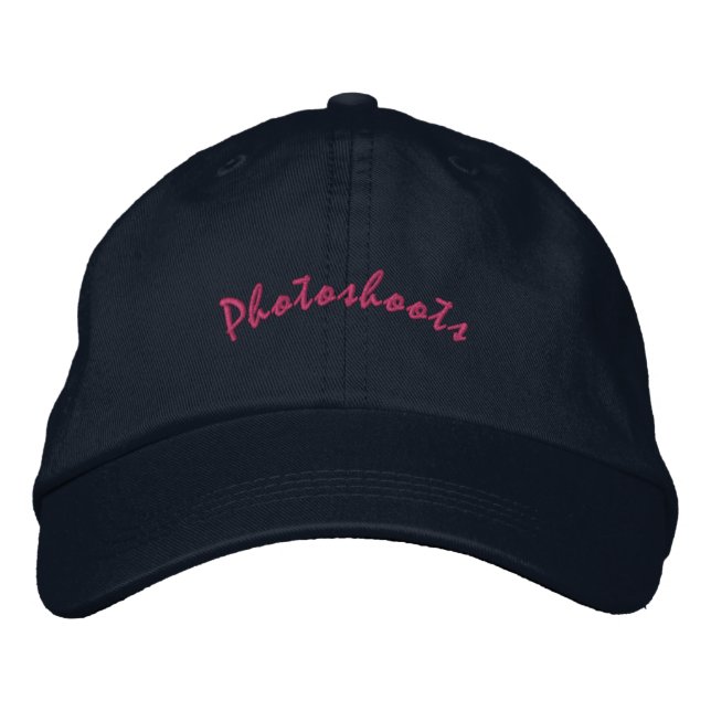 Gorra Bordada Personalizado Fotoshoots Cap Hot Pink Boda de text (Anverso)