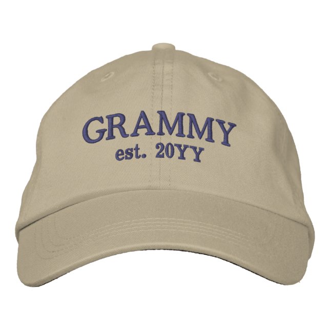 Gorra Bordada Personalizado Grammy Est. | Regalos para la abuela (Anverso)