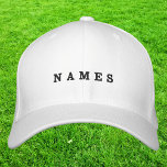 Gorra Bordada Personalizado Mínimo Simple Añadir Su Nombre Elega<br><div class="desc">Simple Personalizado Mínimo Añadir Su Nombre Elegante Tapa De Béisbol Bordeado Blanco</div>