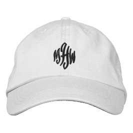 Gorra Bordada Personalizado monogramado blanco negro elegante