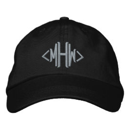 Gorra Bordada Personalizado monogramado gris claro negro