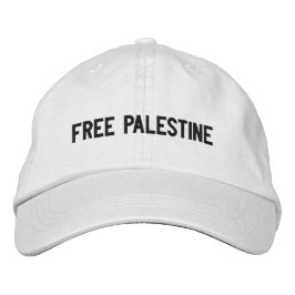 Gorra Bordada Personalizado negro de Palestina Libre minimalista
