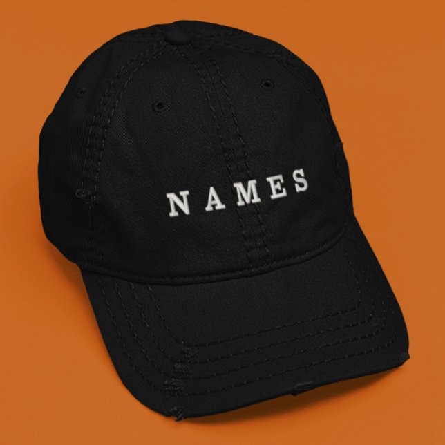 Gorra Bordada Personalizado negro simple Añadir su nombre elegan (Subido por el creador)