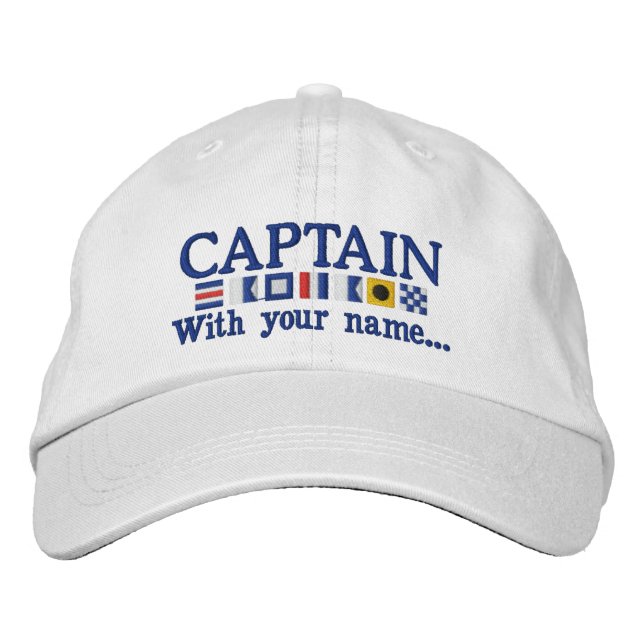 Gorra Bordada Personalizado personalizado su capitán Nautical (Anverso)