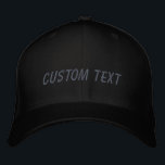 Gorra Bordada Personalizado personalizado Texto negro Gris tus p<br><div class="desc">Crea tu propio aspecto personalizado con esta elegante gorra de béisbol bordada en negro y gris. Añade tu toque único personalizándolo con tu propio texto, ya sea un nombre, un mensaje especial o una cita memorable. Esta tapa clásica presenta una paleta de colores atemporales de negro y gris, lo que...</div>