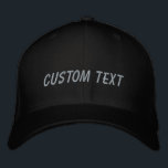 Gorra Bordada Personalizado personalizado Texto negro Gris tus p<br><div class="desc">Crea tu propio aspecto personalizado con esta elegante gorra de béisbol bordada en negro y gris. Añade tu toque único personalizándolo con tu propio texto, ya sea un nombre, un mensaje especial o una cita memorable. Esta tapa clásica presenta una paleta de colores atemporales de negro y gris, lo que...</div>