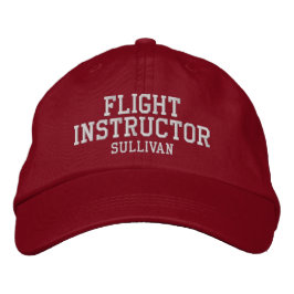 Gorra Bordada Personalizado rojo del piloto del instructor de vu