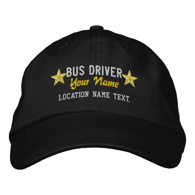 Gorra Bordada Personalizado Su Nombre Controlador De Autobús Est (Anverso)